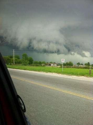 A severe thunderstorm over Windsor-Essex, May 27 2014.  (Photo courtesy of Jenn Woodrich.)