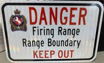 CKPS fire range sign. (Photo courtesy of Chatham-Kent Police Service)